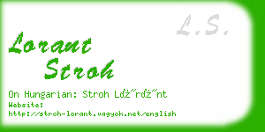 lorant stroh business card